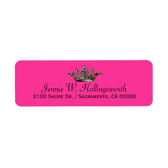 Crown Pink Girly Return Address (Front)