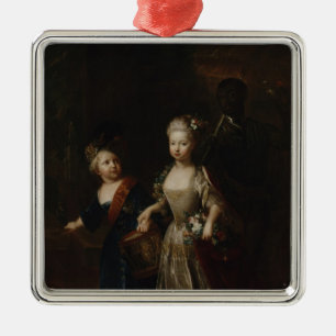 Crown Prince Frederick II with sister Metal Ornament