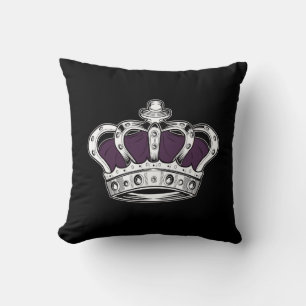 Crown - Purple Throw Pillow