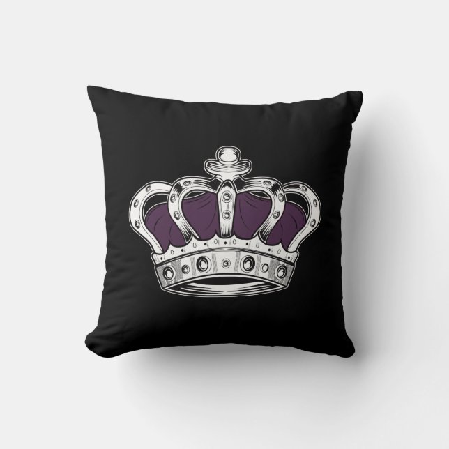 Crown - Purple Throw Pillow (Front)