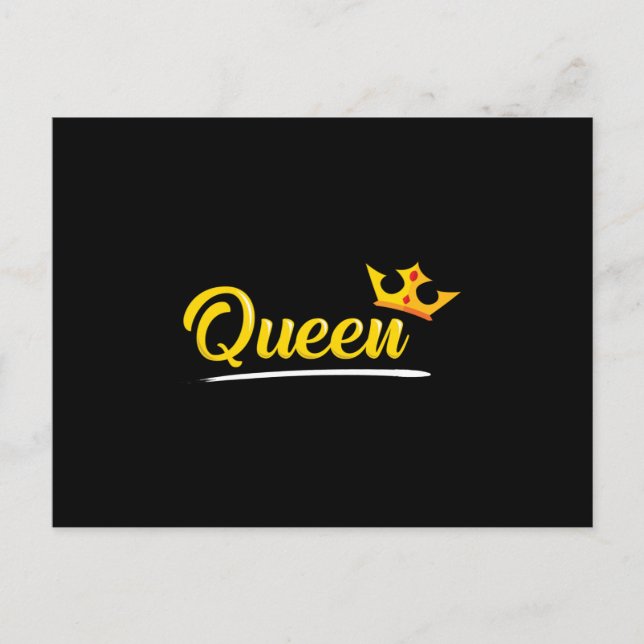 Crown Queen Princess Gold Royal Funny Gift Idea Postcard (Front)