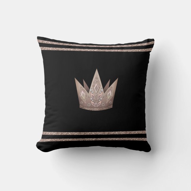 Crown, Queen Throw Pillow (Front)