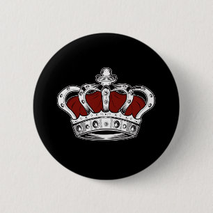 Crown - Red 2 Inch Round Button