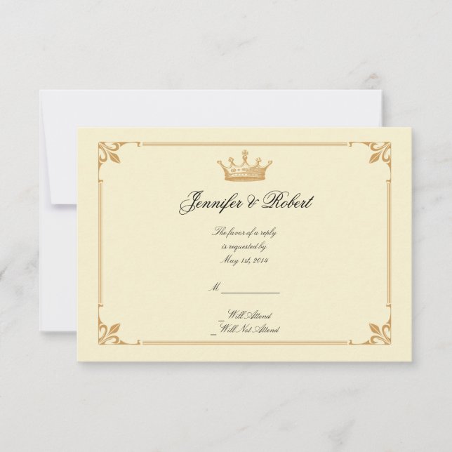 Crown Regency in Gold and Ivory Response Card (Front)