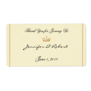 Crown Regency in Gold Ivory Water Bottle Label