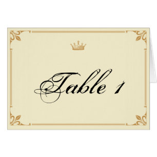 Crown Regency in Gold Ivory Wedding Table Number