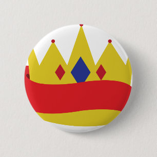 Crown Ribbon 2 Inch Round Button