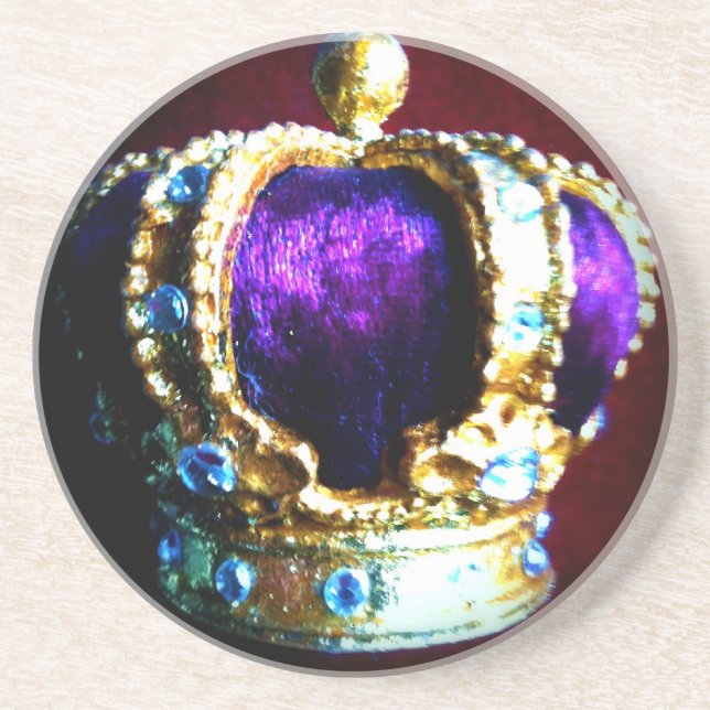 CROWN ROYALTY PURPLE VELVET COASTER (Front)