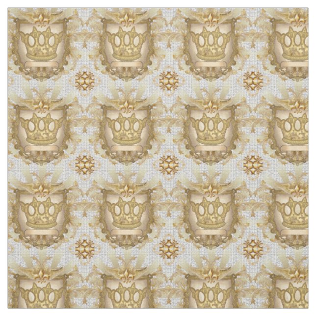 Crown Shield Family Crest Fabric (Swatch)