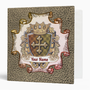 Crown Shield Family Crest Surname Binder