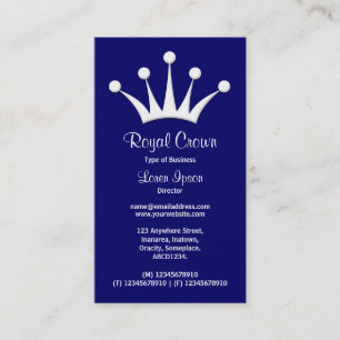 Crown Symbol - Dark Blue 000066 (Gold) Business Card