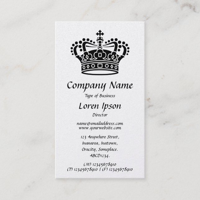 Crown Symbol - (Gold) Business Card (Front)