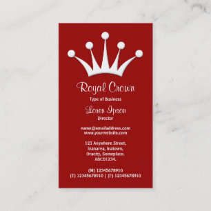 Crown Symbol - Maroon 990000 Business Card
