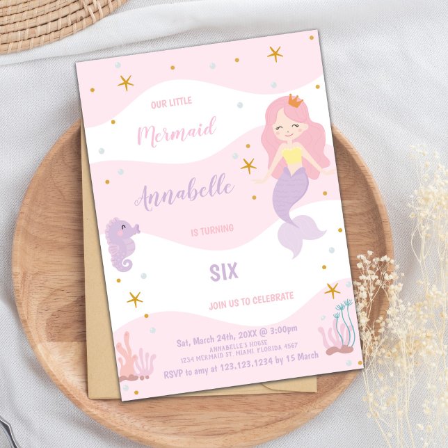 Crown Under the Sea Party for Girls Invitation (Creator Uploaded)