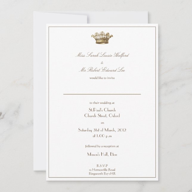 Crown Wedding Invitation (Front)