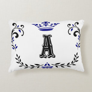Crown Wreath A Monogram Accent Pillow