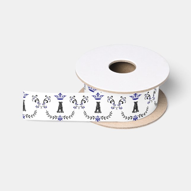 Crown Wreath A Monogram Satin Ribbon (Spool)