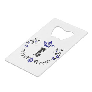 Crown Wreath Monogram 'E' Credit Card Bottle Opener
