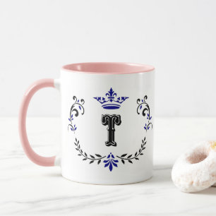 Crown Wreath Monogram 'T' Mug