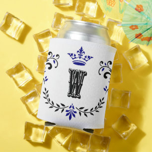 Crown Wreath Monogram 'W' Can Cooler