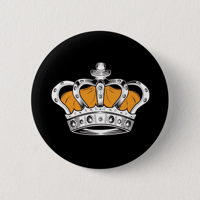 Crown - Yellow 2 Inch Round Button (Front)