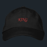 Crown Yourself in Style Handsome Bold KING-Hat Cut Embroidered Hat<br><div class="desc">Crown Yourself – This black Alternative Apparel Basic Adjustable Cap with KING print is the perfect statement piece.</div>