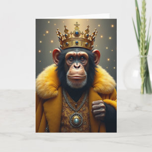 Crowned Ape Birthday Card
