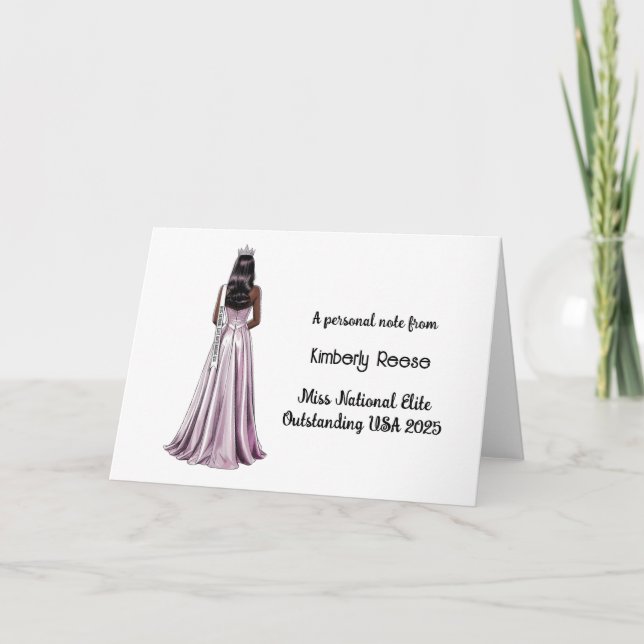 Crowned Beauty Queen Custom Stationery Note Cards (Front)