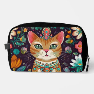 Crowned Bejewelled Cat Dopp Kit