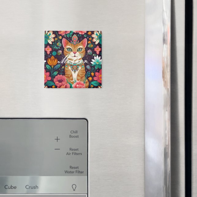Crowned Bejewelled Cat  Magnet (In Situ (Fridge))