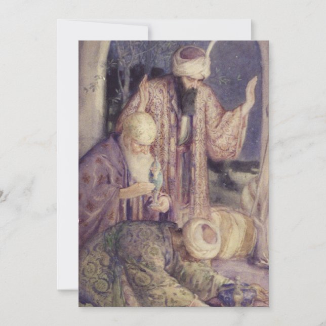 Crowned By Three Kings Vintage Christmas Holiday Card (Front)