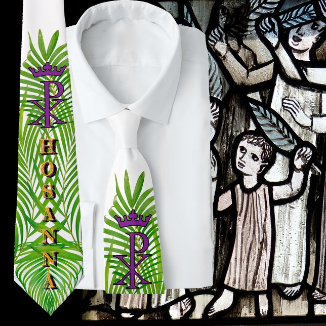 Crowned Chi Rho HOSANNA Palm Sunday Tie (Creator Uploaded)