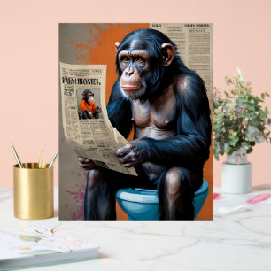 Crowned Chimp Royalty – Fun Pop Art with Colourful Acrylic Sign