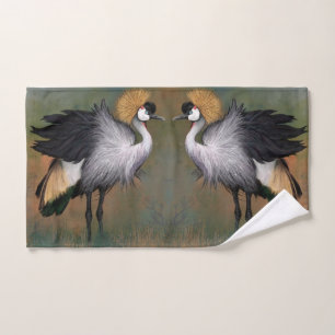 Crowned Crane Bath Towels