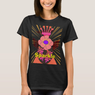 Crowned Floral Glory Ladies Black T-Shirt