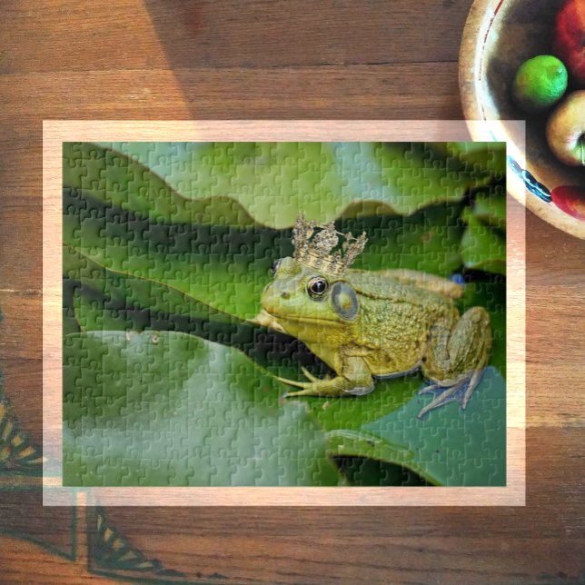 Crowned Frog Prince on Lily Pad Jigsaw Puzzle (Creator Uploaded)