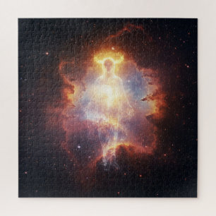 Crowned Glowing Gold Spirit in Outer Space Jigsaw Puzzle