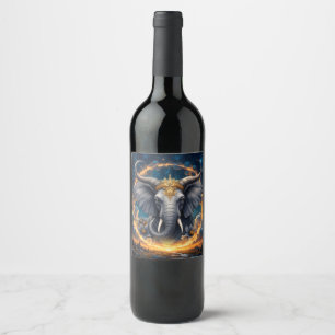 Crowned Guardian of the Celestial Gate the elefant Wine Label