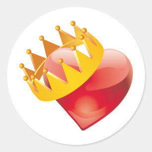 Crowned Heart Classic Round Sticker