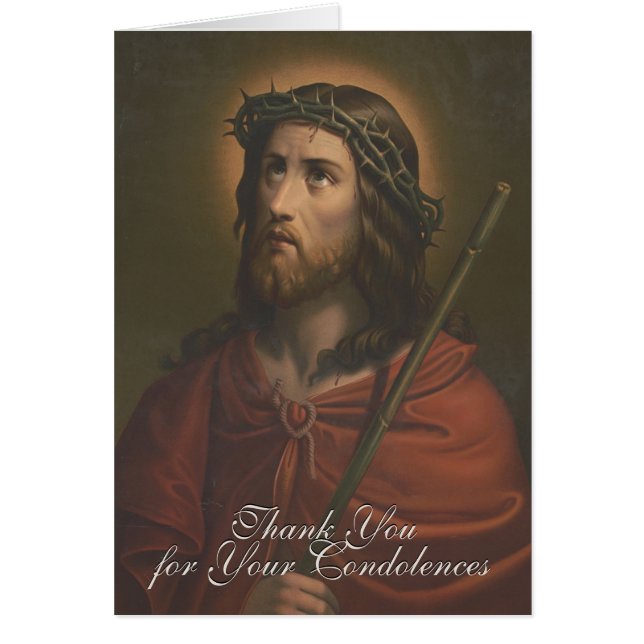Crowned Jesus Funeral Sympathy Condolence hank You (Front)