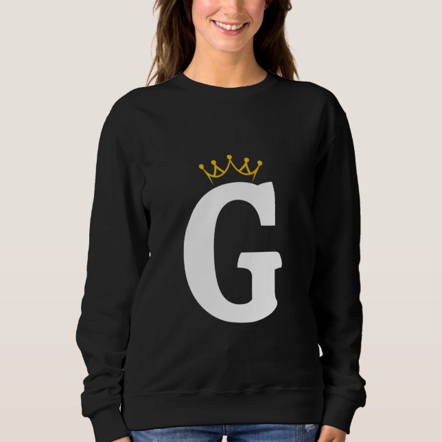 Crowned Letter G Monogram Design Sweatshirt (Front)