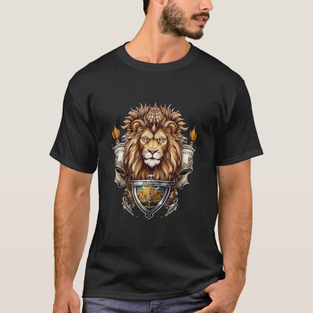 Crowned Lion with Axe Crest  T-Shirt (Front)