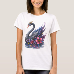 Crowned Moon Swan – Guardian of the Silent Lake. T-Shirt