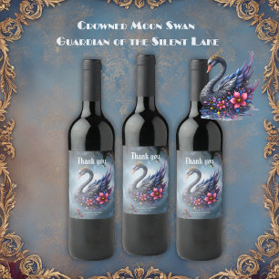 Crowned Moon Swan – Guardian of the Silent Lake. Wine Label