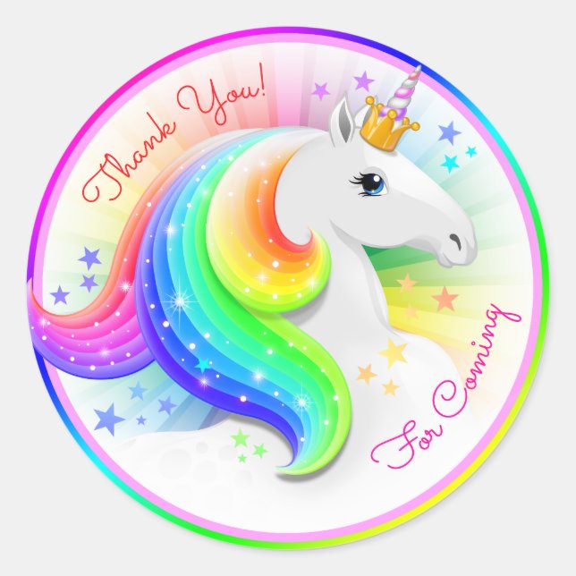 Crowned Princess Unicorn Envelope Seals Kids (Front)