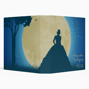 Crowned Silhouette with Moon Quinceanera Binder