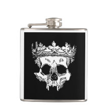 Crowned Skeleton Head on a Flask
