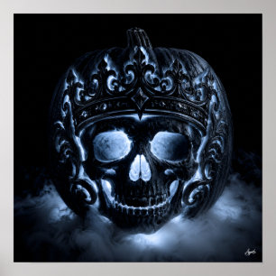 Crowned Skull Pumpkin Poster