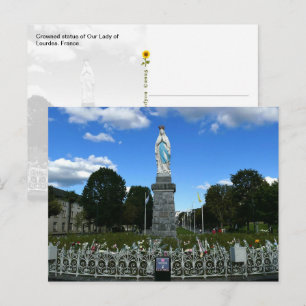 Crowned Statue of Our Lady of Lourdes, France - Postcard