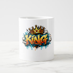 Crowned Street King Graffiti Large Coffee Mug